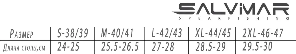 Размерная таблица Размерная таблица