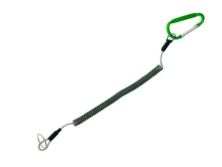 Пружинная спираль с карабином и кольцом 