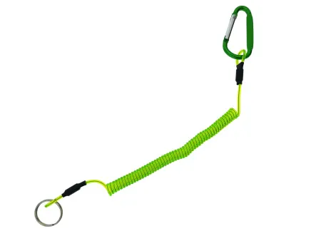 Пружинная спираль с карабином и кольцом 