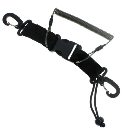 Пружинная спираль с двумя карабинами и фастексом Пружинная спираль с двумя карабинами и фастексом