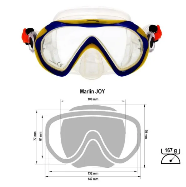 Маска для детей Marlin Joy Blue/Yellow