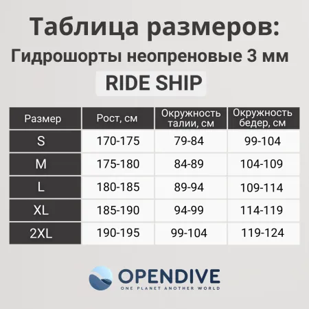 Шорты Ride Ship неопреновые с карманами и поясом 3 мм