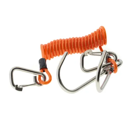 Рифовый крюк двойной с пружинной спиралью и карабинами