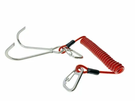 Рифовый крюк двойной с пружинной спиралью и карабинами