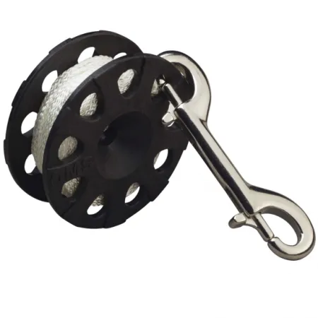 Шпуля с линем и карабином OMS 15 метров черная 15 метров