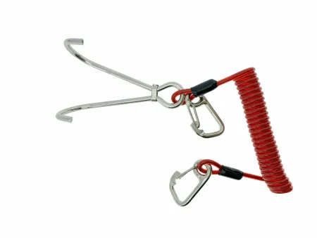 Рифовый крюк двойной с пружинной спиралью и карабинами
