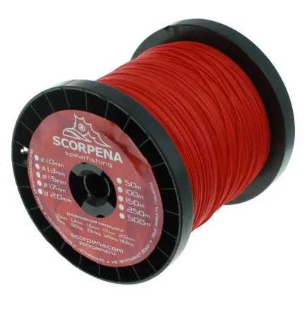 Линь высокопрочный Scorpena 1,3 мм красный (цена за 1 метр)
