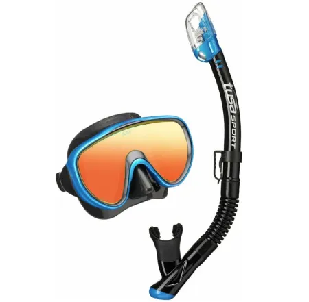 Комплект маска трубка в сумке Tusa UC-1625 Black Series зеркальные линзы
