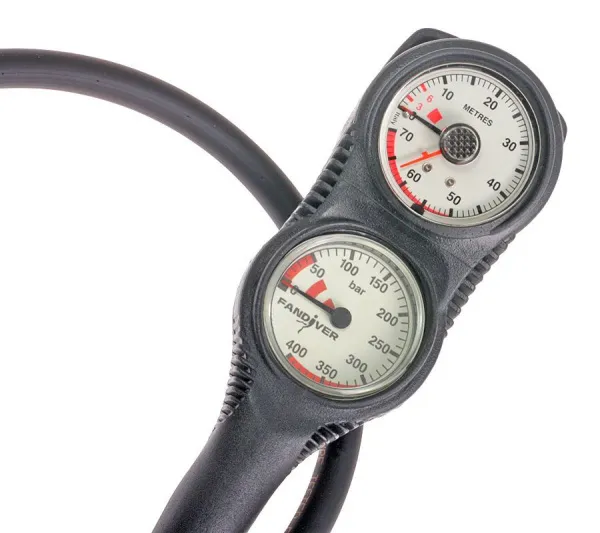 Консоль двухприборная FanDiver Compact (манометр 400 бар + глубиномер)