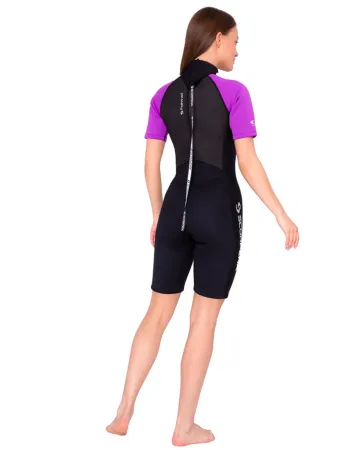 Гидрокостюм женский Scorpena Hawaii Shorty 3 мм пурпурный
