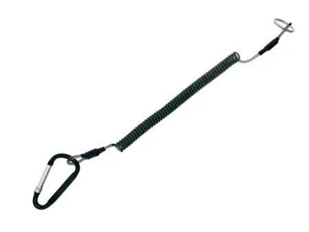 Пружинная спираль с карабином и кольцом 