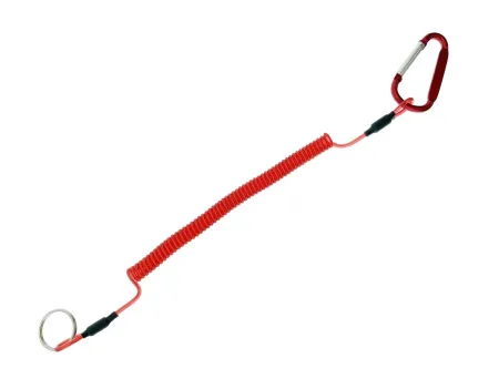 Пружинная спираль с карабином и кольцом 
