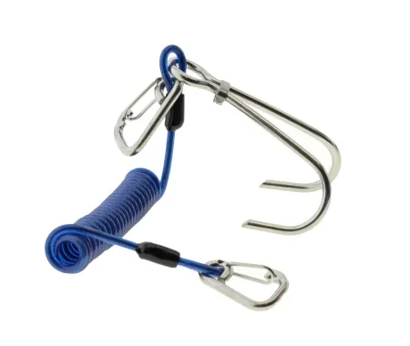 Рифовый крюк двойной с пружинной спиралью и карабинами