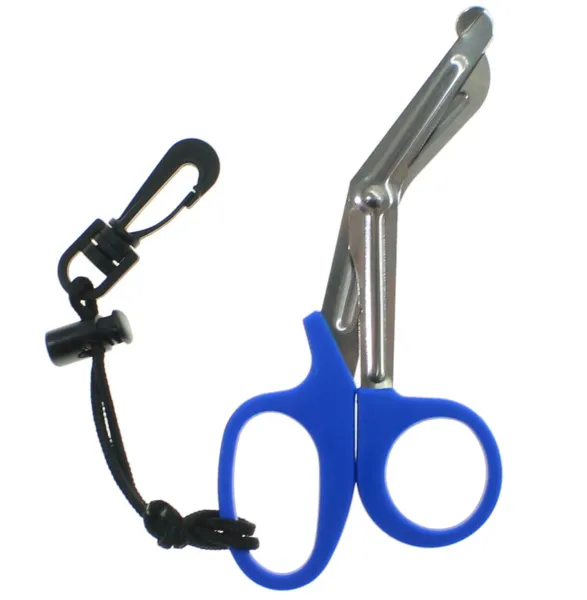 Ножницы с шнурком и карабином синие