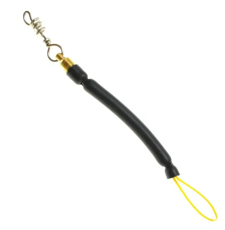 Амортизатор линя с вертлюгом и карабином спираль SpearDiver Black 10 см Амортизатор линя с вертлюгом и карабином спираль SpearDiver Black 10 см