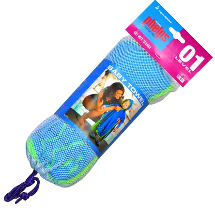 Детская накидка полотенце Aqua Sphere MP синяя с лаймом