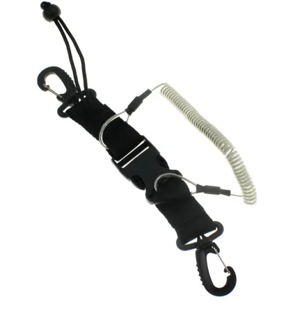 Пружинная спираль с двумя карабинами и фастексом Пружинная спираль с двумя карабинами и фастексом