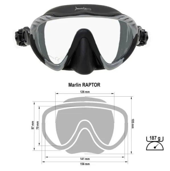 Маска Marlin Raptor Grey/Black