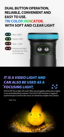 Подводный осветитель Weefine Smart Focus 4000 Люмен v.2