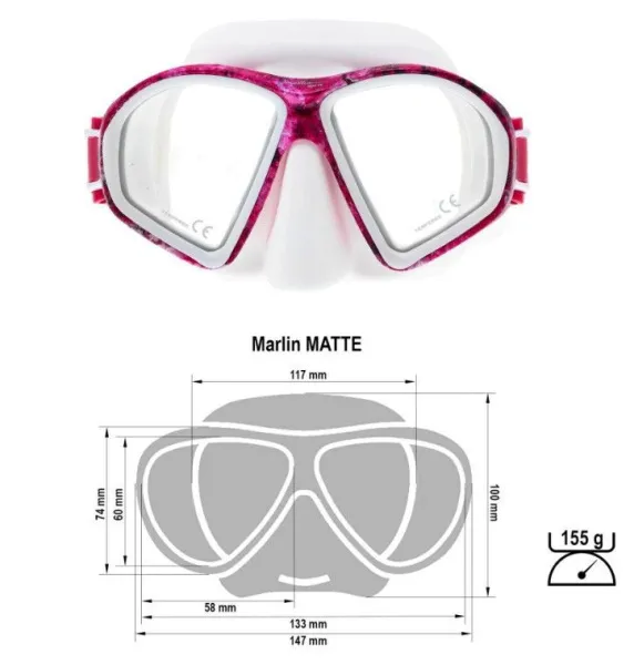 Маска Marlin Matte Pink/White