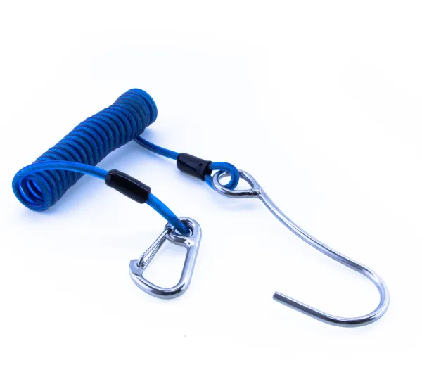 Рифовый крюк с пружинной спиралью и карабином