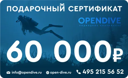 Электронный подарочный сертификат Opendive на 60000 рублей