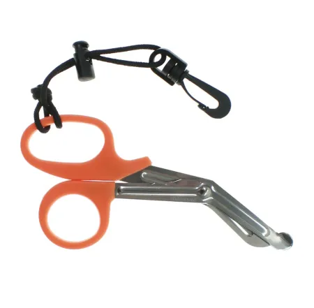 Ножницы с шнурком и карабином оранжевые