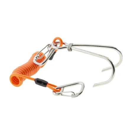 Рифовый крюк двойной с пружинной спиралью и карабинами