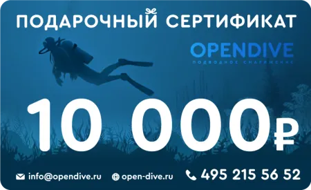 Подарочный сертификат Opendive на 10000 рублей