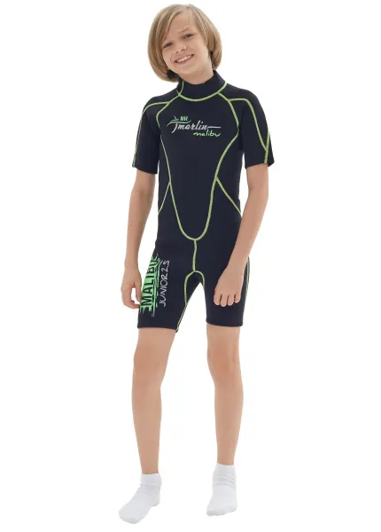 Гидрокостюм Marlin Malibu Junior черный с зеленым 2,5 мм Гидрокостюм Marlin Malibu Junior черный с зеленым 2,5 мм