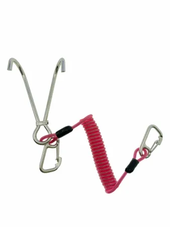 Рифовый крюк двойной с пружинной спиралью и карабинами