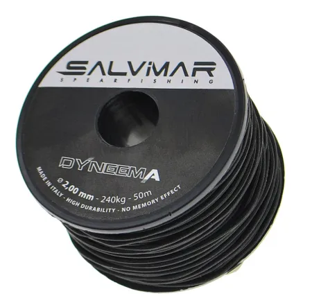 Линь Salvimar Dyneema, 2.0 мм нагрузка до 240 кг черный (цена за 1 метр)