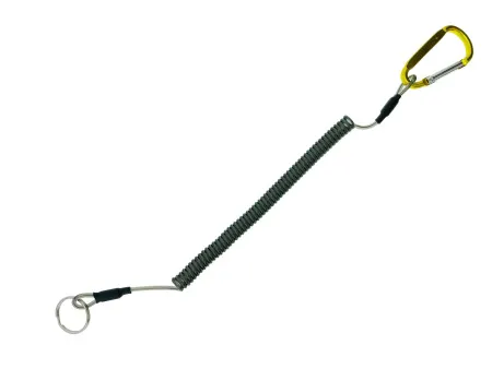 Пружинная спираль с карабином и кольцом 