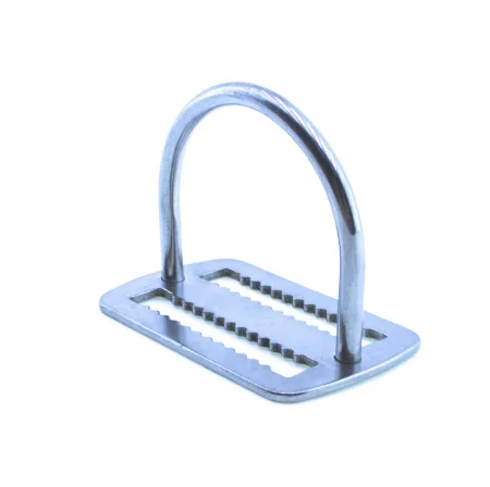 D кольцо стальное 2″ (50 мм) толщиной 5 мм 90° на пластине