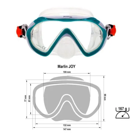 Маска для детей Marlin Joy Green/White