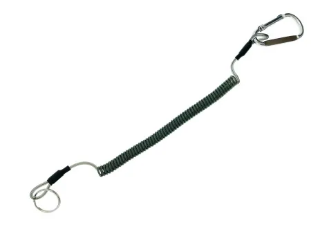 Пружинная спираль с карабином и кольцом 