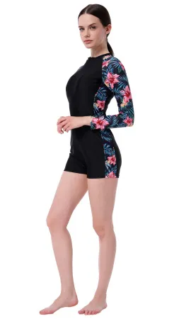 Костюм женский короткий из лайкры Red Flower