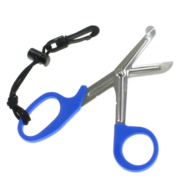 Ножницы с шнурком и карабином синие