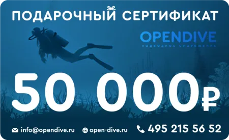 Электронный подарочный сертификат Opendive на 50000 рублей