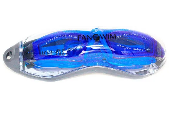 Очки для плавания стартовые FanSwim S45, голубые линзы, синяя рамка