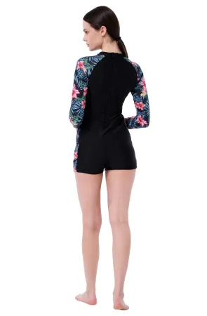 Костюм женский короткий из лайкры Red Flower
