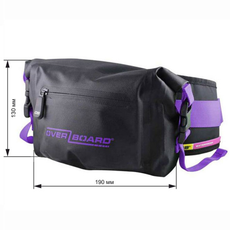 Герметичная поясная сумка Overboard Black Purple 2 литра