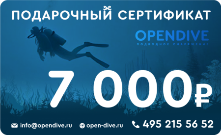 Электронный подарочный сертификат Opendive на 7000 рублей