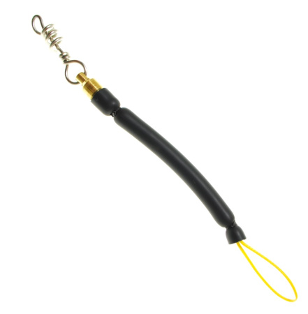 Амортизатор линя с вертлюгом и карабином спираль SpearDiver Black 15 см