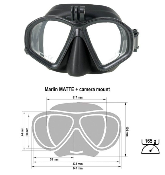 Маска Marlin Matte с креплением для экшен камеры